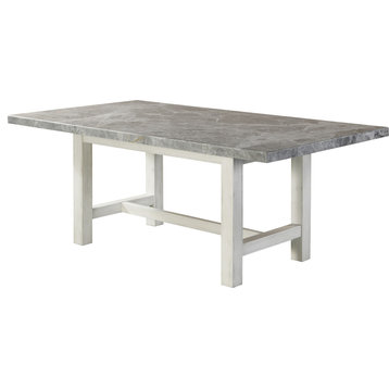 Canova Dining Table Weathered White Wood Finish