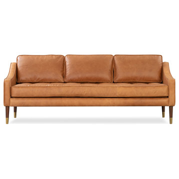 Brando Leather and Fabric Sofa, Russet