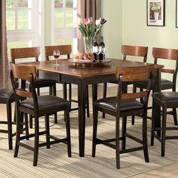 Coaster Franklin 9-Piece Two Tone Oak Brown Counter Height Dining Set - Dining Sets