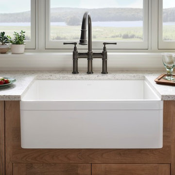 Fireclay Single Bowl Farmhouse Sink, White