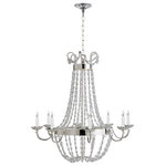 Visual Comfort & Co. - Paris Flea Market Large Chandelier in Polished Silver with Seeded Glass - Bulbs Included: No