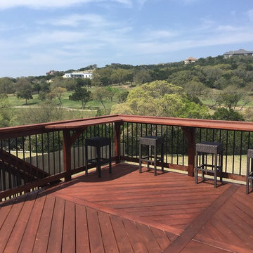 Elevated Deck & Cover for Swim Spa with Lattice Storage Below: Helotes, TX