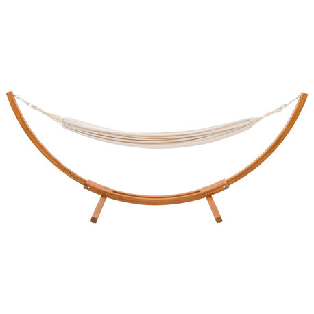 CorLiving Wood Frame Free Standing Sling Hammock, Beige