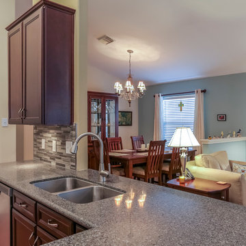 Modern Open Kitchen Dark Cabinets