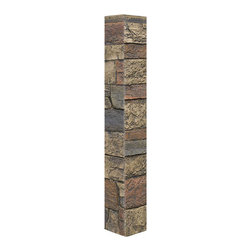 142-CT2-BRIGHTON WIDE STACKED STONE OUTSIDE CORNER - 48"H X 3 &frac12;" W X 1 &frac12;"D - Wall Panels