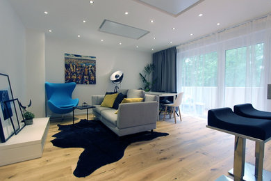 Urban family room photo in Other