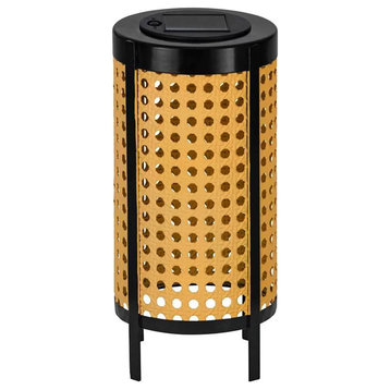 Eglo 48929 Solar 10" Tall LED Column Outdoor Lamp (Set of 6) - Black / Beige