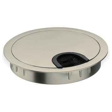 2-Piece Satin Nickel Large Circular Cable Grommet