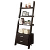 Bookshelf, Etagere, Ladder, 4 Tier, 69"H, Office, Bedroom, Laminate, Cappuccino