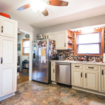 Kitchen Remodel Done in Vintage Cotton with Caramel Glaze
