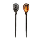 Solar Lights Dancing Flames LED Waterproof Wireless Flickering Torches, Set of 2