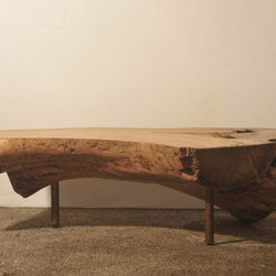 Rustic Coffee table with copper legs. - Coffee Tables