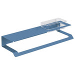 Manillons - Slim Towel Bar with Shelf, Bathroom Shelf, Towel Rack., Matte Blue - Give color to your bathroom towel bar and Immerse yourself in the latest bathroom decoration trend with our matte colored towel bar collection with a conveniente shelf to allow you keep your stuff organized
