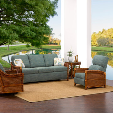 South Shore by Classic Rattan: Queen Sleeper, Swivel glider Chair, 3 position Re