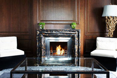 HearthCabinet Ventless Fireplace - Custom Traditional Stainless Steel