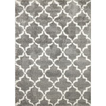 Super Shaggy 3721-910, Gray and Ivory, 5'x7'