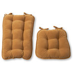 Greendale Home Fashions - Cherokee Jumbo Rocking Chair Cushion Set, Khaki - Add soft, plush comfort to your large rocker with this Greendale Jumbo Rocking Chair cushion set.  Made from 100% ribbed nylon microfiber fabric in assorted solid colors. This rocker cushion set is fully reversible, and consists of two cushions: seat cushion (18 in W X 16 in D x 3 in H), and back cushion (18 in W X 28 in H x 3 in H).  Cushions have a boxed, corded edge trim and 4 circle tacks.  String ties are attached to the backs of both cushions. The rocker cushions are fully tufted and filled with 100% polyester fiberfill.  Home furnishings for indoor use. Spot clean only. Filled and finished in the USA. (Cushions are + or – 1.5)