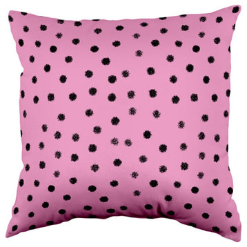 Dotted Double Sided Pillow, Pink, 16"x16"