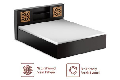Flipkart Perfect Homes Rhapsody Engineered Wood Queen Box Bed Wenge