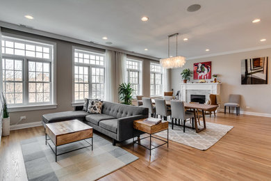 Living room - contemporary living room idea in Chicago