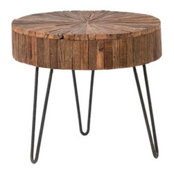 Blue Sun Designs End Table in Distressed Brown - Side Tables And End Tables