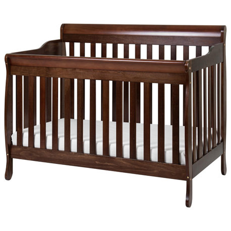 AFG Baby Furniture Alice 4-in-1 Convertible Crib with Toddler Guardrail Espresso