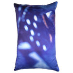 Tempo Luxury Home - Presto Designer Pillow, The Skan-9 Collection - Intriguing indigo is electrified with flashes of white light. An aura of the unknown evokes a sense of magic. A sumptuous decorative pillow for your bedroom or entertainment area. Presto is printed on luxurious silk taffeta with a velvet-textured backing. Handmade by designer Joe Ginsberg in New York. Fill: 75% goose down; 25% feather included. Zippered pillow.