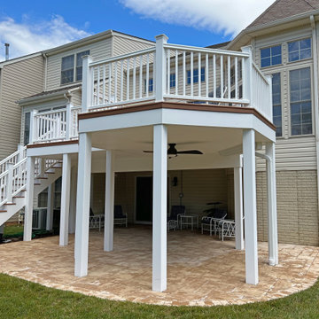 Azek Cypress Decking, TimberTech Radiance Rail, 715 Sq Ft Nicolock Paver Patio