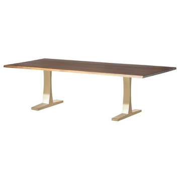 Nuevo Toulouse 96" Dining Table in Seared Brown and Gold