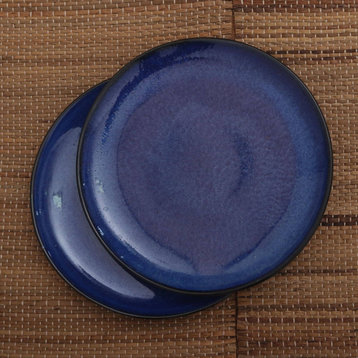 Novica Handmade Cobalt Cuisine Ceramic Salad Plates (Pair)