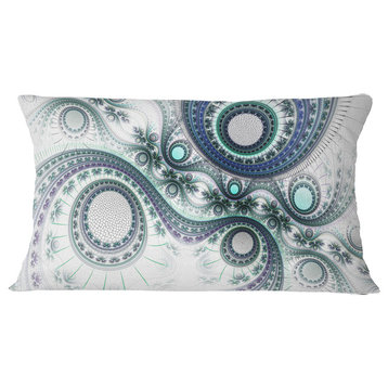 Colorful Fractal Clockwork Abstract Throw Pillow, 12"x20"