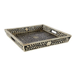 Inlaid Bone Flower Tray - Tabletop