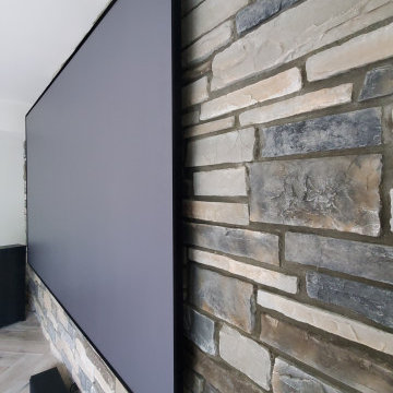 Luxury Basement with Home Entertainment Surround Sound