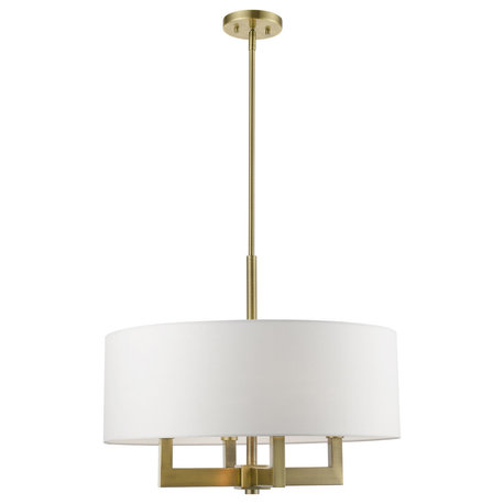 Cresthaven 4 Light Antique Brass Pendant Chandelier