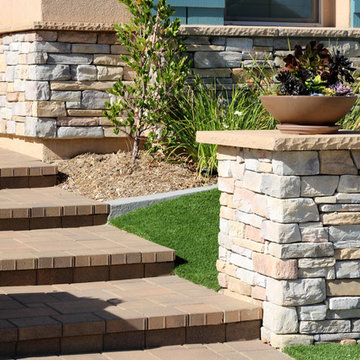 Interlocking Paver Steps with Column