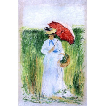 Camille Pissarro Young Woman With an Umbrella, 18"x27" Wall Decal