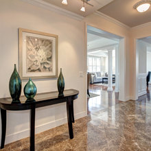 foyer with emphasis on vertical beam
