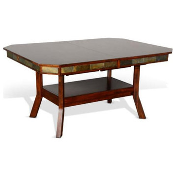 60-90" Adjustable Height Dining Table With Extension Leaves
