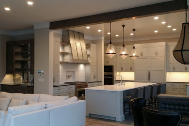 Design ideas for a contemporary kitchen in Portland with with island.