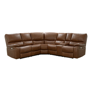 Quinby 3-Piece Leather Power Sectional - Contemporary - Sectional Sofas -  by Abbyson Living | Houzz