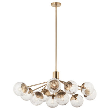 Silvarious Linear Convertible Chandelier, Champagne Bronze, 12 Light