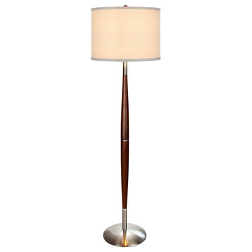 LED Floor Lamp, Executive Style Maple Eucalyptus Exotic Wood Shaded Light