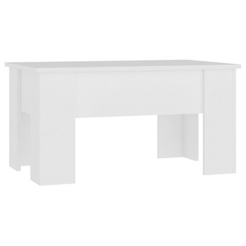 Vidaxl Coffee Table White 31.1"x19.3"x16.1" Engineered Wood