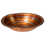 AmbienteHomeDecor - 19" Oval Single Bowl Hammered Copper Bathroom Sink, 18 Gauge - Our beautiful 19x14x5" Oval Hammered Copper Bathroom Sink makes the perfect addition to your bathroom decor! This sink is beautifully handcrafted by Mexican artisans from 18 gauge certified pure copper (99% copper, 1% zinc, lead free). It features a 1" flat lip and a 1.5" drain opening (drain not included). It installs easily, either by drop-in or undermount. Additionally, copper is naturally more antibacterial and antimicrobial than other metals. We are confident this sink will add tremendous style and value to your home decor!