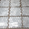 Non Slip Shower Floor Tile Carrara White Marble 2" Hexagon Tumbled, 1 sheet