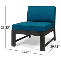 Makayla Ana Outdoor 3 Seater Acacia Wood Sofa Sectional With Cushions