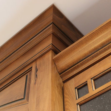 Rural Kewanee Kitchen Remodel With Rustic Beech Cabinets and White Sand Granite