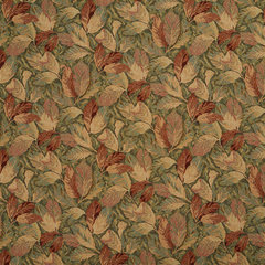 Heavy Duty Abstract Leaf Tapestry Brown Rusty Red Cream on sale Blue Green Beige Upholstery Fabric