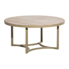 Travertine Top Coffee Tables Houzz Michael Amini Aico Alta Round Tail Table Travertine Marble Top Coffee Tables