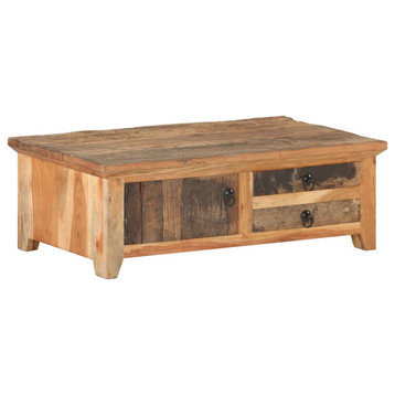 vidaXL Coffee Table End Table Side Sofa Table Solid Wood Reclaimed 35.4 Inch